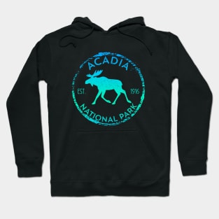 Acadia National Park NP Maine ME USA Moose Lovers Souvenir Hoodie